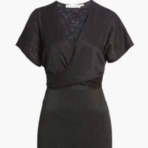 Floret Studios Phoebe V-Neck Midi Faux Wrap Dress.  Size S